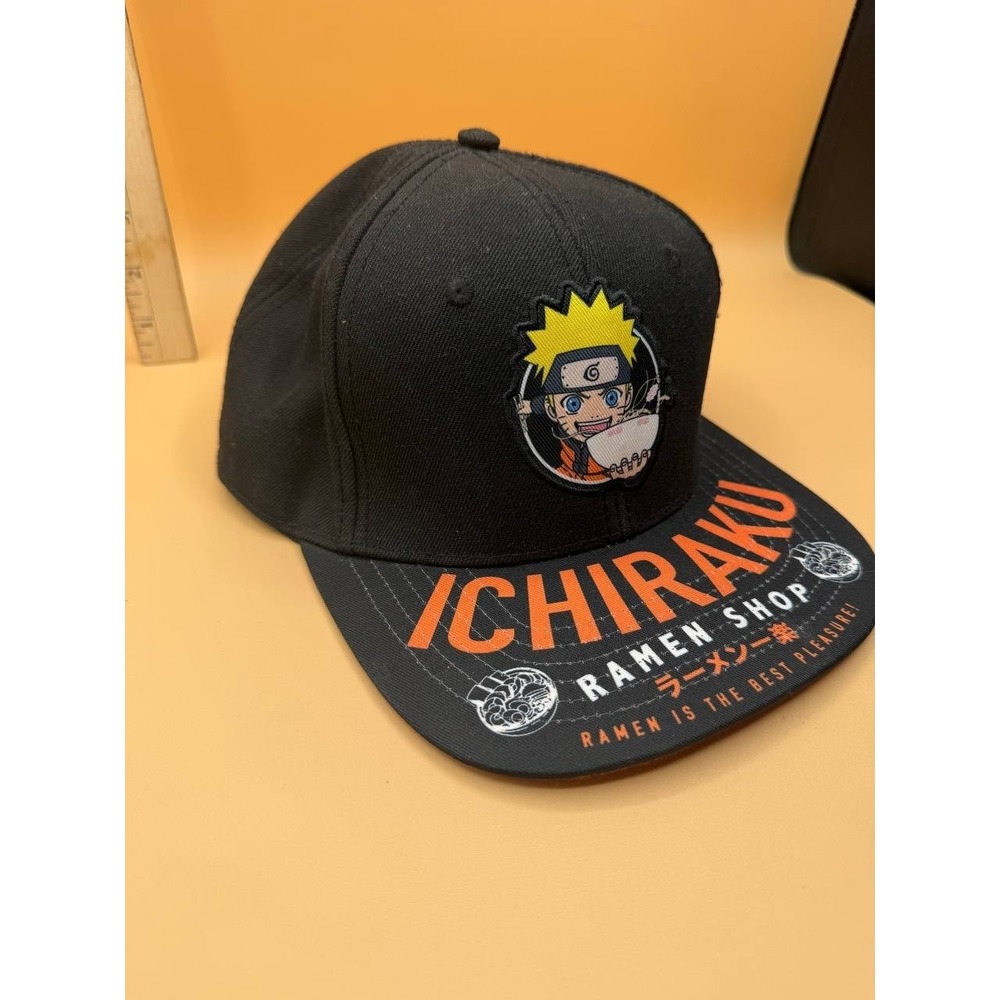 Naruto Ichiraku Ramen Shop Hat Cap Black Snap Back‎ Shippuden Anime OSFM